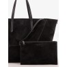 BC Duo suede shoulder bag with engraved logo