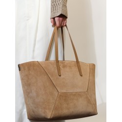 BC Duo suede shoulder bag with engraved logo