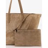 BC Duo suede shoulder bag with engraved logo