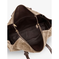 Suede shoulder bag with logo padlock detail