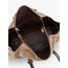 Suede shoulder bag with logo padlock detail