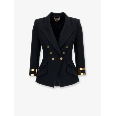 Double-breasted blazer with Monogram gold metal details