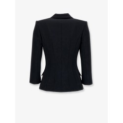 Double-breasted blazer with Monogram gold metal details