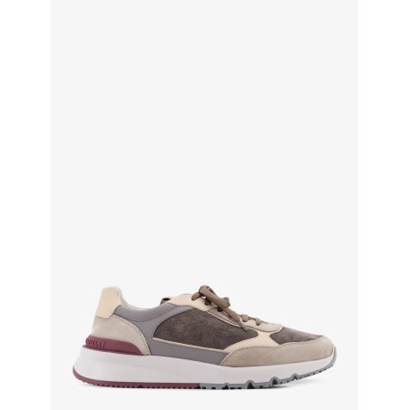 Suede sneakers with leather inserts