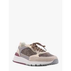 Suede sneakers with leather inserts