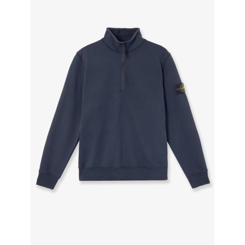 Cotton sweatshirt with side logo patch