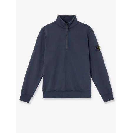 Cotton sweatshirt with side logo patch