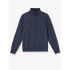 Cotton sweatshirt with side logo patch