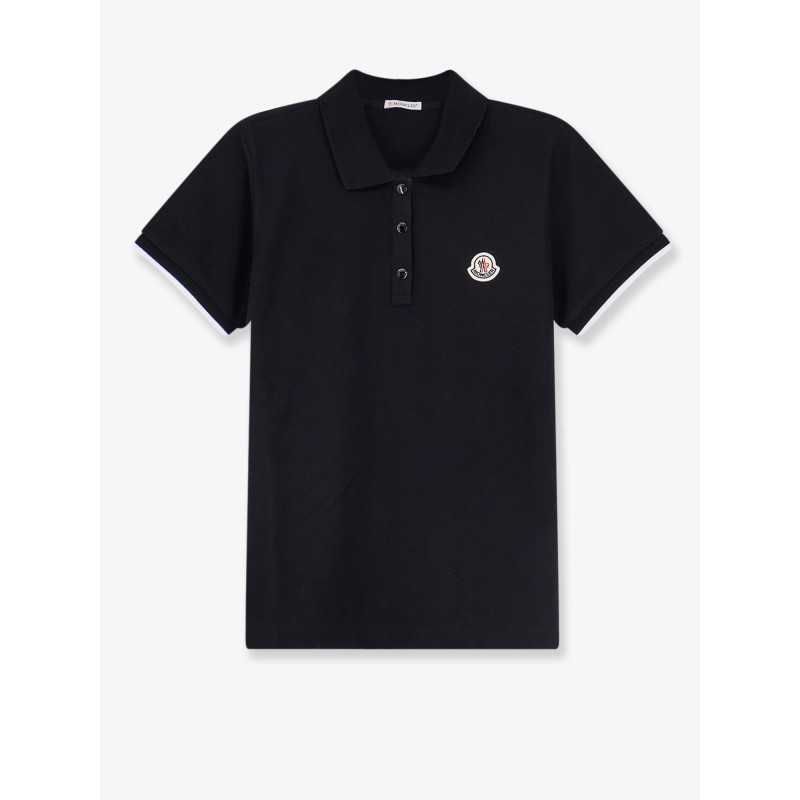 Cotton polo shirt with logo patch