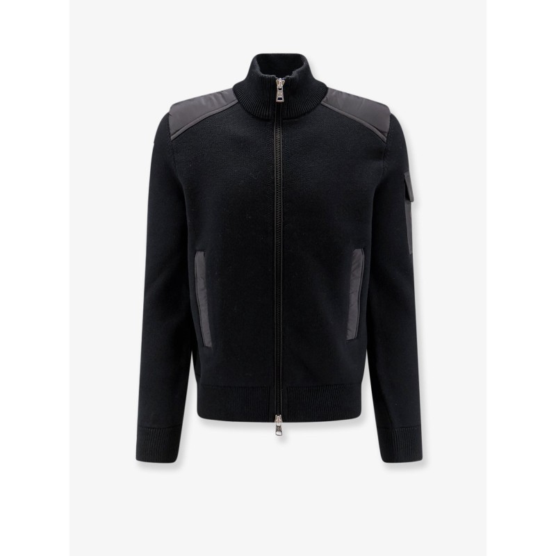 Virgin wool cardigan with Logo patch