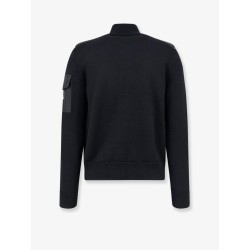 Virgin wool cardigan with Logo patch