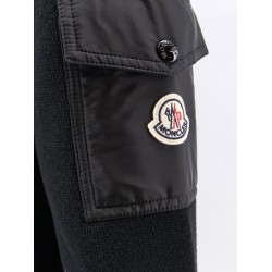 Virgin wool cardigan with Logo patch