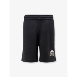 Cotton bermuda shorts with front logo patch