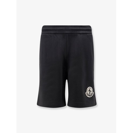 Cotton bermuda shorts with front logo patch