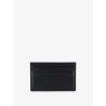 Leather card holder with front logo print