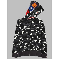 FELPA "SHARK" CON ZIP E CAPPUCCIO