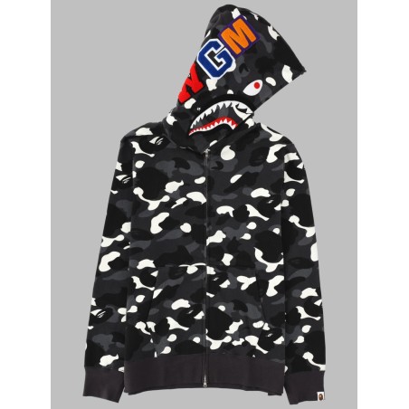 FELPA "SHARK" CON ZIP E CAPPUCCIO