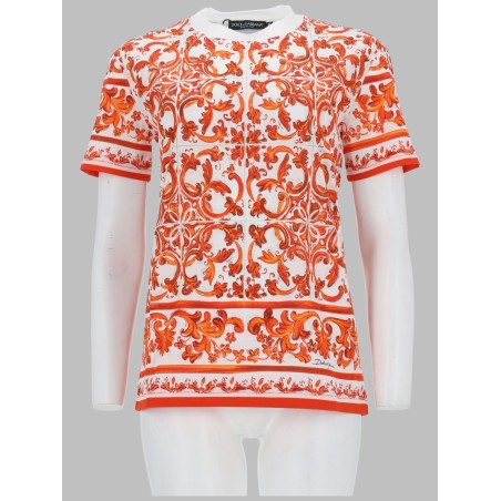 T-SHIRT IN JERSEY STAMPA MAIOLICA