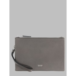 POUCHETTE MINIMAL SOTTILE IN PELLE FIORE CON CINTURINO DA POLSO