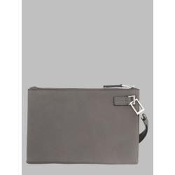 POUCHETTE MINIMAL SOTTILE IN PELLE FIORE CON CINTURINO DA POLSO