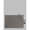 POUCHETTE MINIMAL SOTTILE IN PELLE FIORE CON CINTURINO DA POLSO