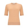 PULLOVER A MANICHE CORTE IN MAGLIA DI LANA