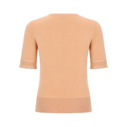 PULLOVER A MANICHE CORTE IN MAGLIA DI LANA