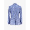 Silk blend single-breasted blazer