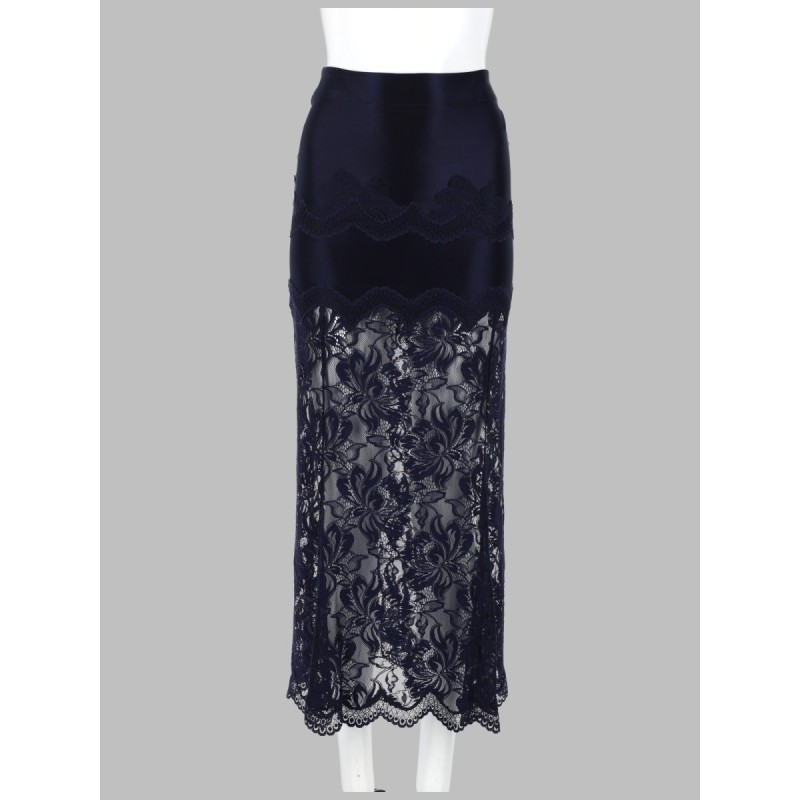 GONNA MIDI IN PIZZO E JERSEY