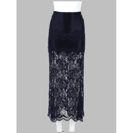 GONNA MIDI IN PIZZO E JERSEY