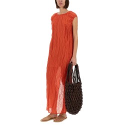 METALLIC GAUZE LONGUETTE DRESS