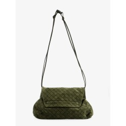 Suede Giorno shoulder bag with Intrecciato pattern