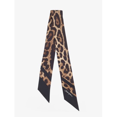 Silk bandeau with animal print