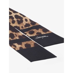 Silk bandeau with animal print