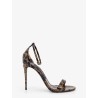 Leather sandals with leo print
