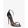 Leather sandals with leo print