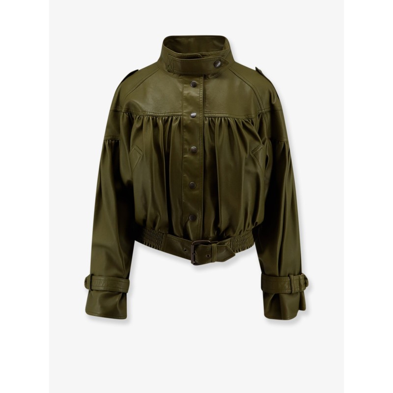 Crop fit leather jacket