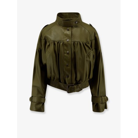 Crop fit leather jacket