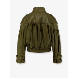 Crop fit leather jacket