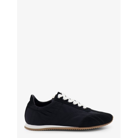 Nylon and suede sneakers with all-over stitching