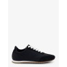 Nylon and suede sneakers with all-over stitching