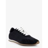 Nylon and suede sneakers with all-over stitching