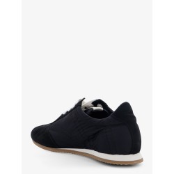 Nylon and suede sneakers with all-over stitching