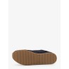 Nylon and suede sneakers with all-over stitching