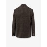 Double-breasted wool and linen blend blazer