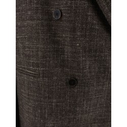 Double-breasted wool and linen blend blazer
