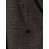 Double-breasted wool and linen blend blazer