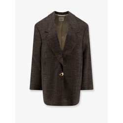 Oversize wool and linen blend blazer