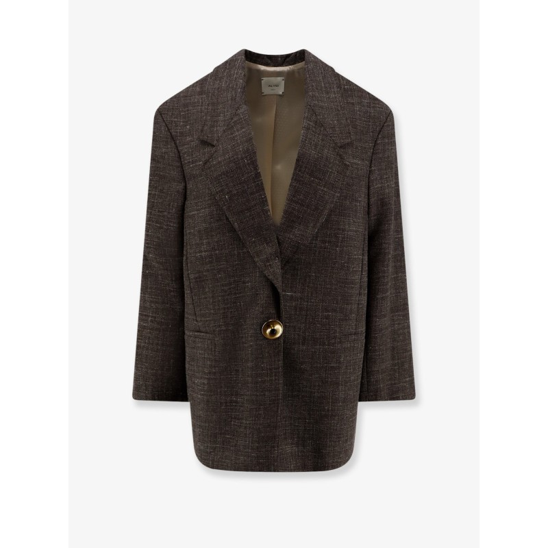 Oversize wool and linen blend blazer