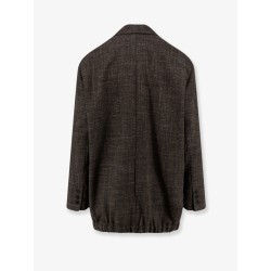 Oversize wool and linen blend blazer